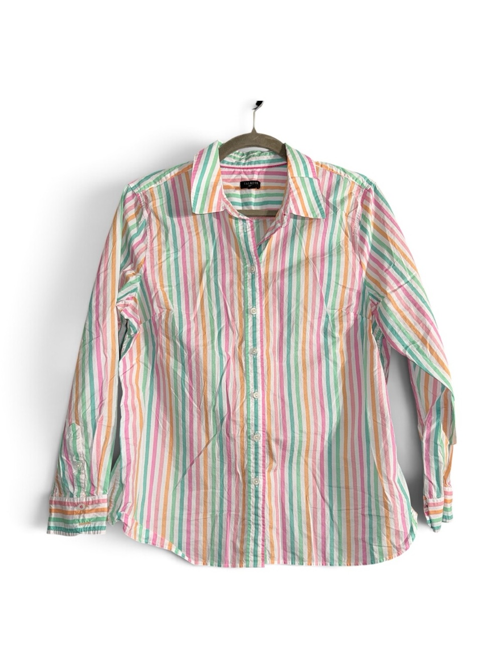 Talbots LP Multicolor Striped Button-Down Women Cotton Shirt